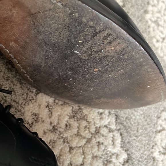 Allen Edmonds 11.5 AA narrow black patent leather Walton split toe dress shoes - Picture 6 of 8